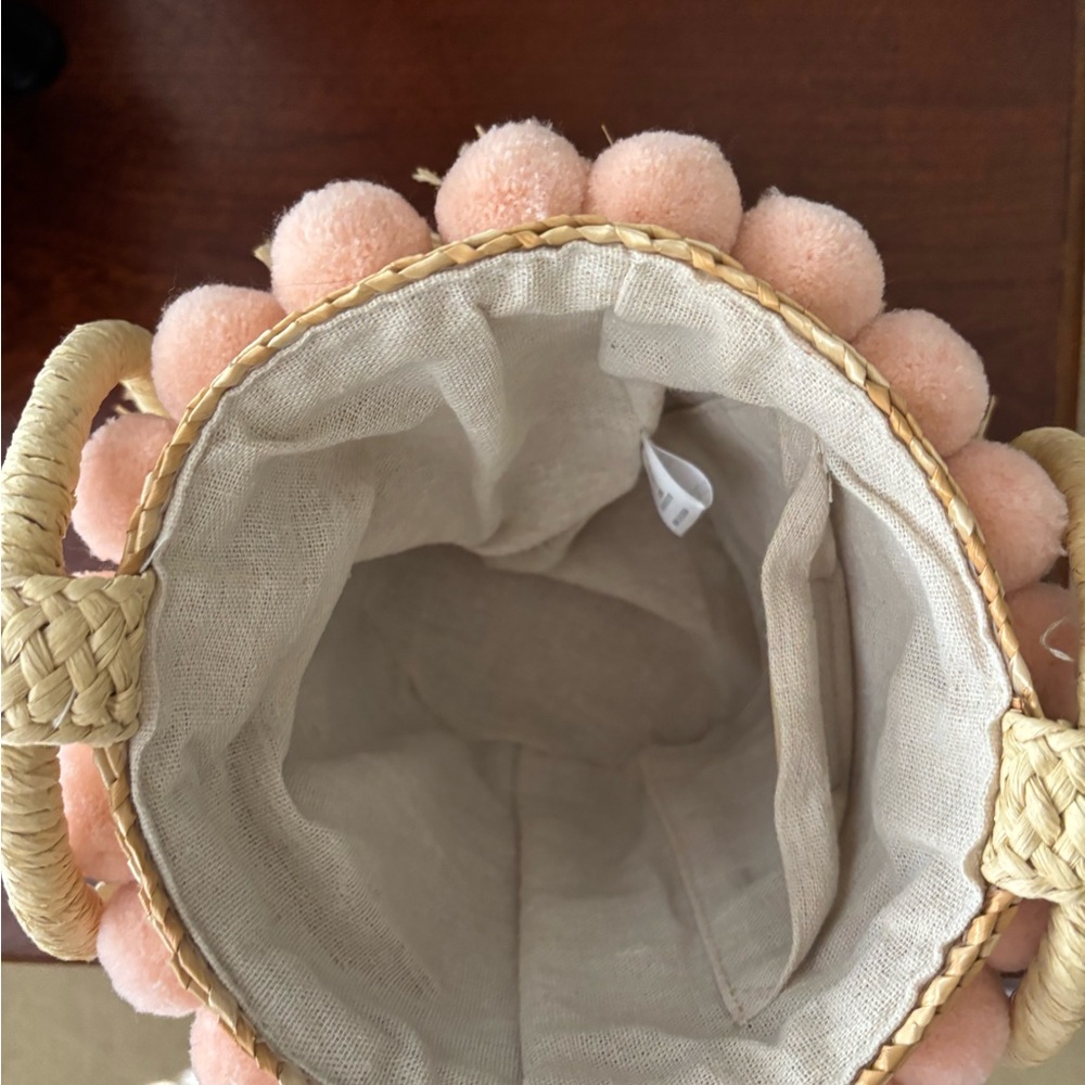 Straw Tote with Pink Accents - Picture 4 of 6